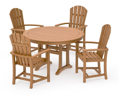 POLYWOOD Palm Coast 5-Piece Round Dining Set in Natural