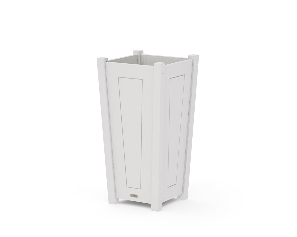 POLYWOOD Country Living Tapered Square Planter Box in Vintage White
