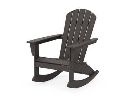 POLYWOOD Nautical Adirondack Rocking Chair in Vintage Coffee