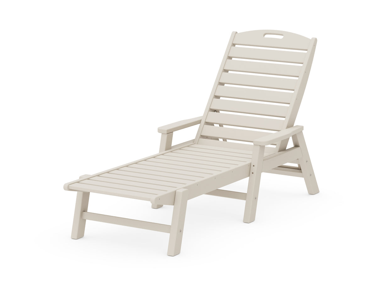 POLYWOOD Nautical Chaise with Arms in Sand