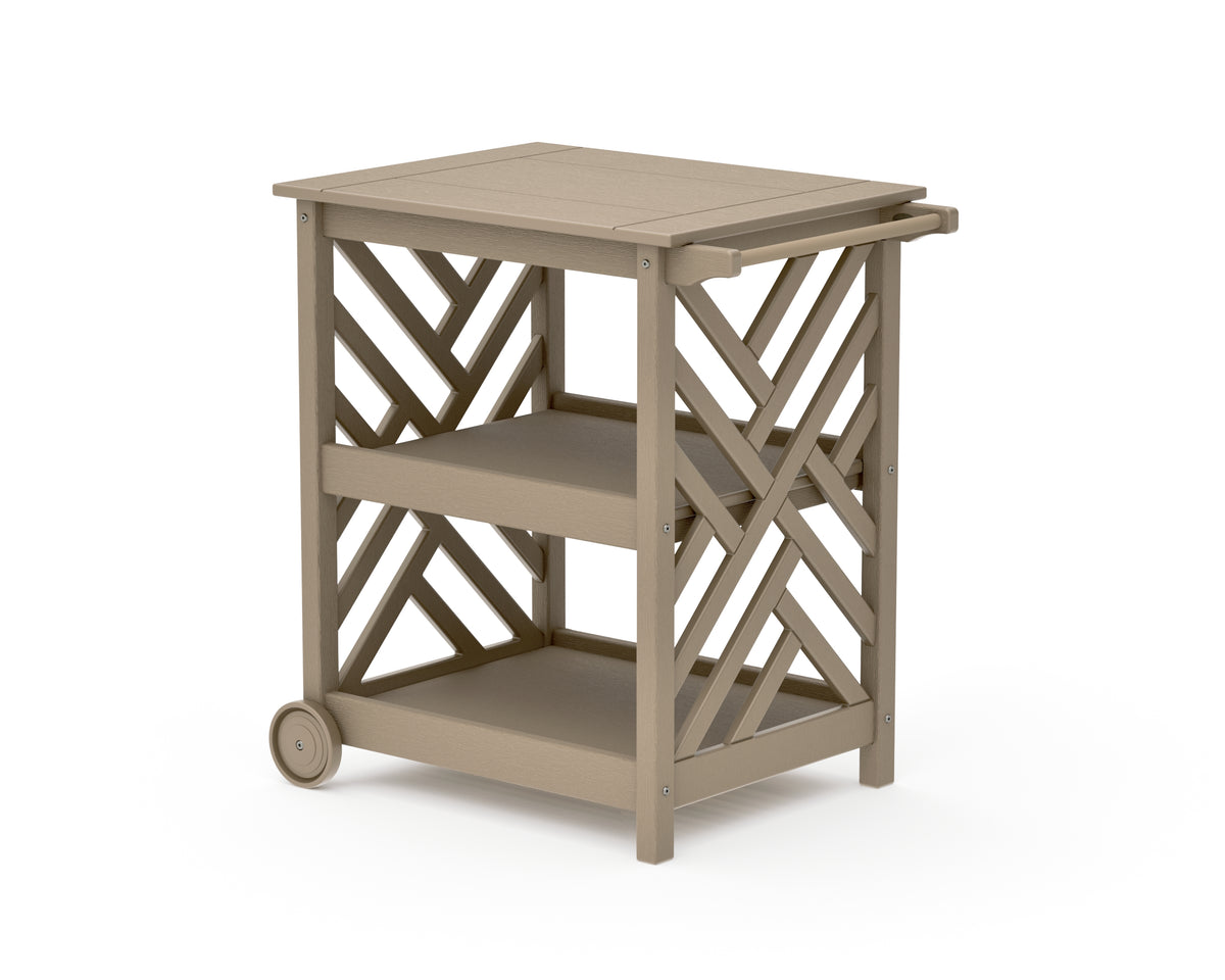POLYWOOD Chippendale Bar Cart in Vintage Sahara