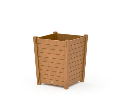 POLYWOOD Nautical Large Tapered Square Short Planter Box in Natural