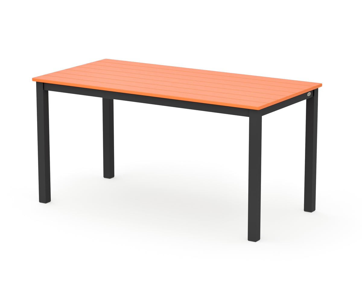 POLYWOOD Main Street 30 x 60 Dining Table in Black / Tangerine
