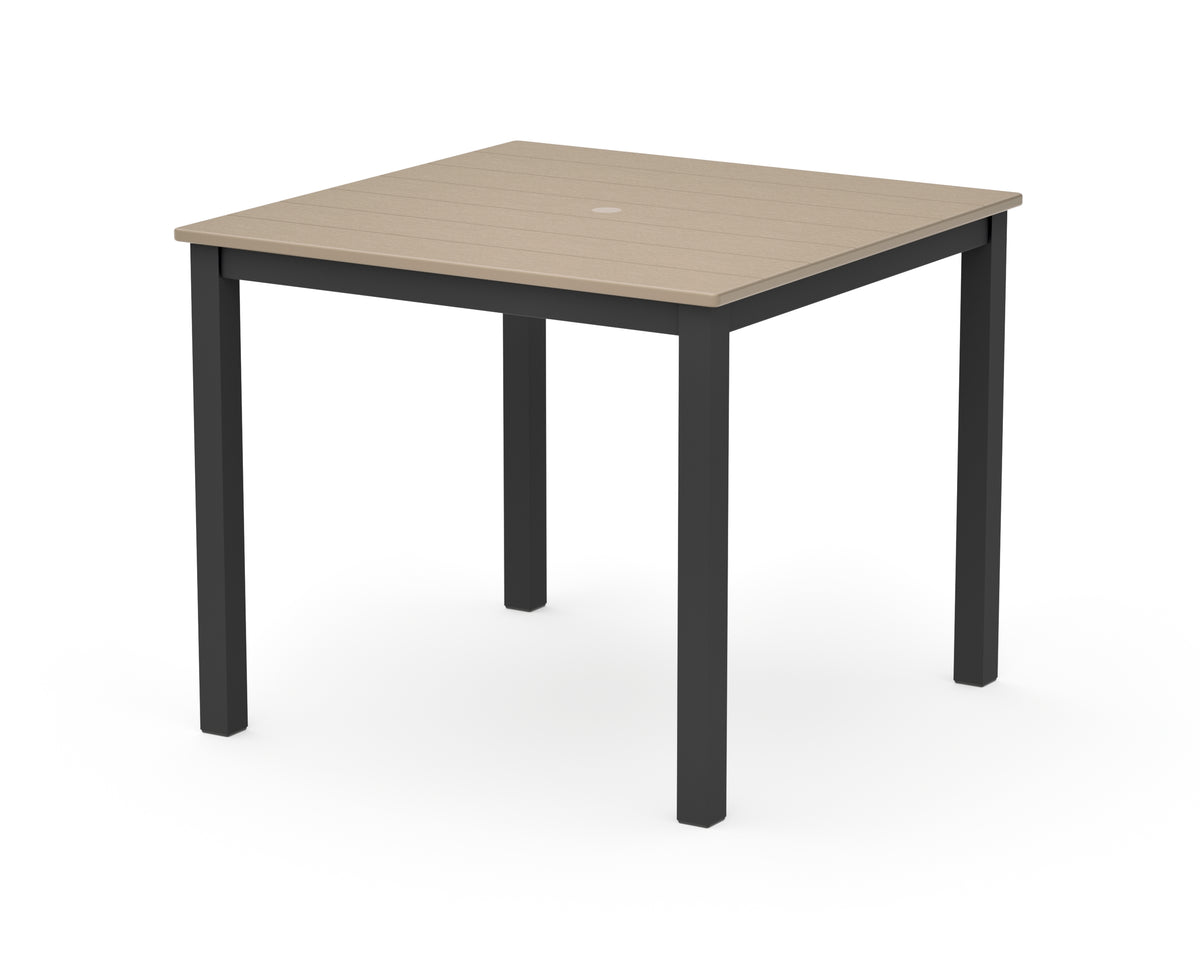 POLYWOOD Main Street 36" x 36" Dining Table in Black / Vintage Sahara