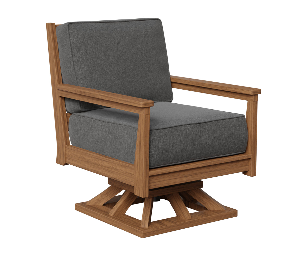 Berlin Gardens Mayhew Swivel Rocker in Antique Mahogany