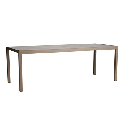Lloyd Flanders Milan 87" Rectangular Umbrella Dining Table, lifestyle photo 3