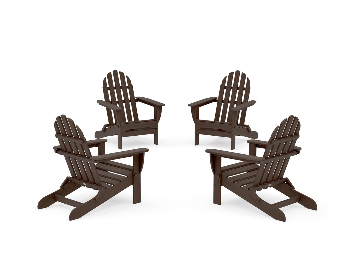 POLYWOOD 4-Piece Classic Folding Adirondack Conversation Set in Kona