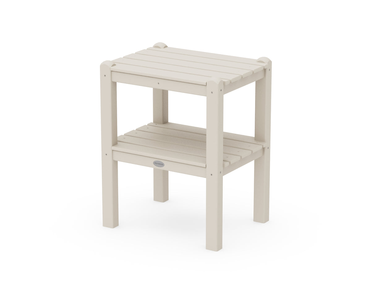 POLYWOOD Two Shelf Side Table in Sand