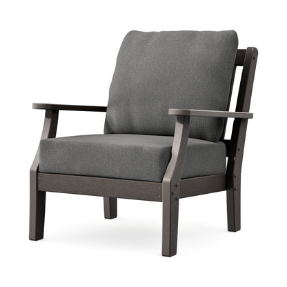 POLYWOOD Chinoiserie Deep Seating Chair in Vintage Coffee / Ash Charcoal