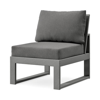 POLYWOOD Modular Armless Chair in Slate Grey / Ash Charcoal