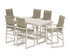 POLYWOOD EDGE Woven Highback Arm Chair 7-Piece Bar Set in Sand / Dune Grass