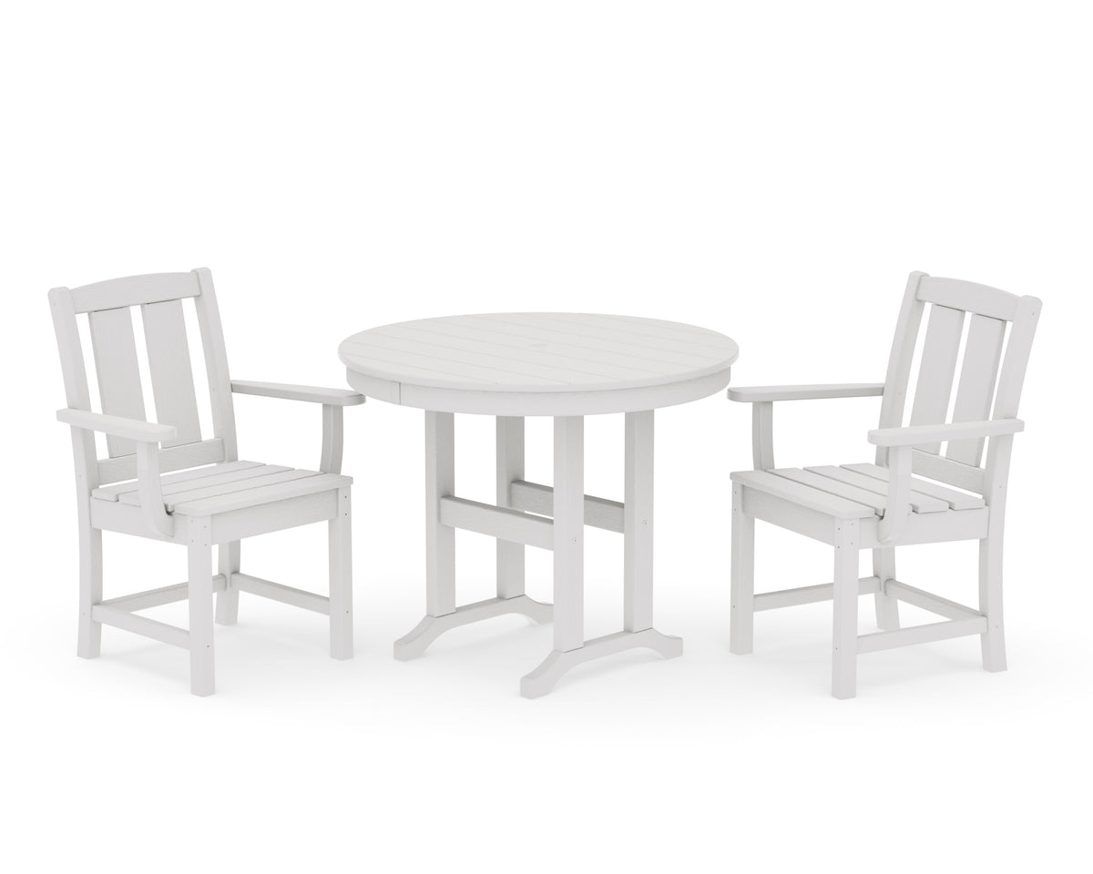 POLYWOOD Mission 3-Piece Farmhouse Dining Set in Vintage White