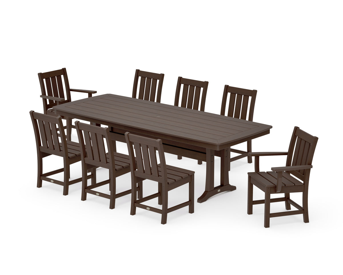 POLYWOOD Oxford 9-Piece Dining Set with Trestle Legs in Kona