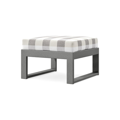 POLYWOOD Modular Ottoman - Modern in Slate Grey / Buffalo Plaid Grey Mist