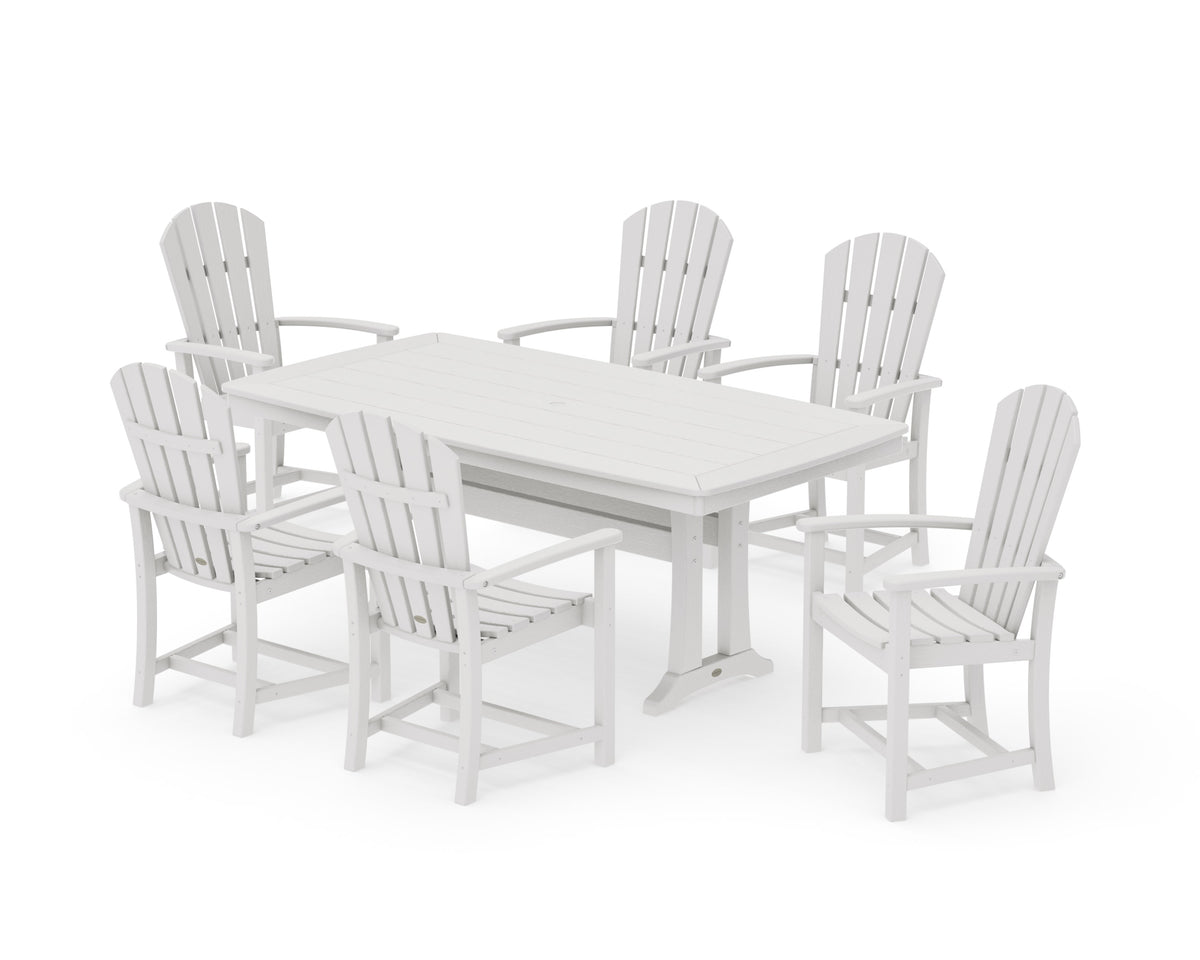 POLYWOOD Palm Coast 7-Piece Dining Set with Trestle Legs in Vintage White
