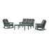 POLYWOOD Vineyard 4-Piece Deep Seating Rocking Chair Set in Green