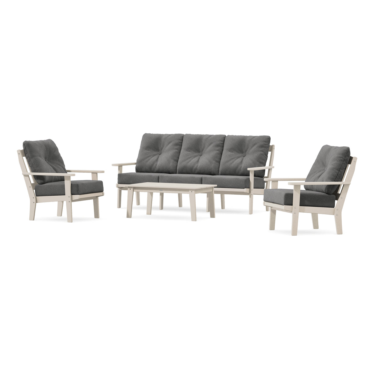 POLYWOOD Mission 4-Piece Deep Seating Set with Sofa in Sand