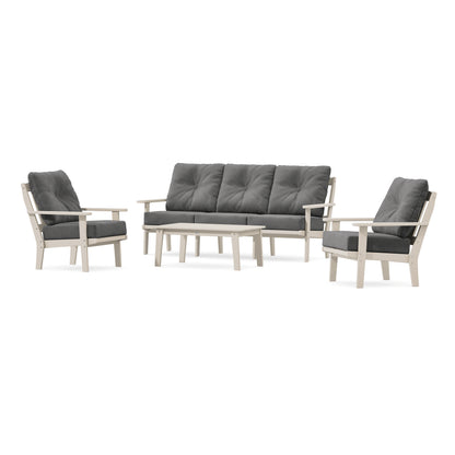 POLYWOOD Mission 4-Piece Deep Seating Set with Sofa in Sand