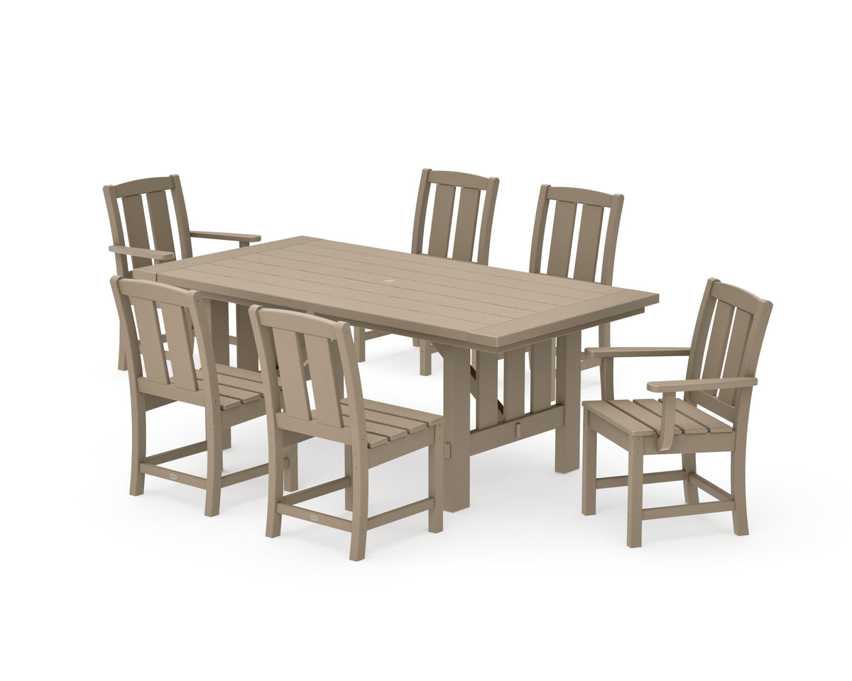 POLYWOOD Mission 7-Piece Dining Set with Mission Table in Vintage Sahara