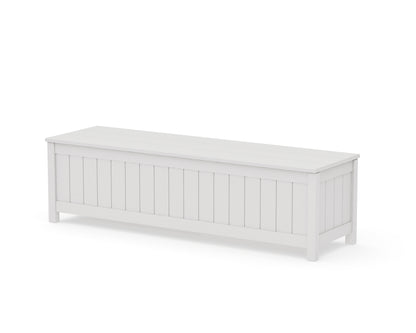 POLYWOOD Vineyard 60" Storage Bench in Vintage White