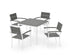 POLYWOOD Main Street 5-Piece Dining Set with Main Street 36" x 36" Dining Table in White / Slate Grey