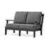POLYWOOD Chinoiserie Deep Seating Loveseat in Black / Ash Charcoal