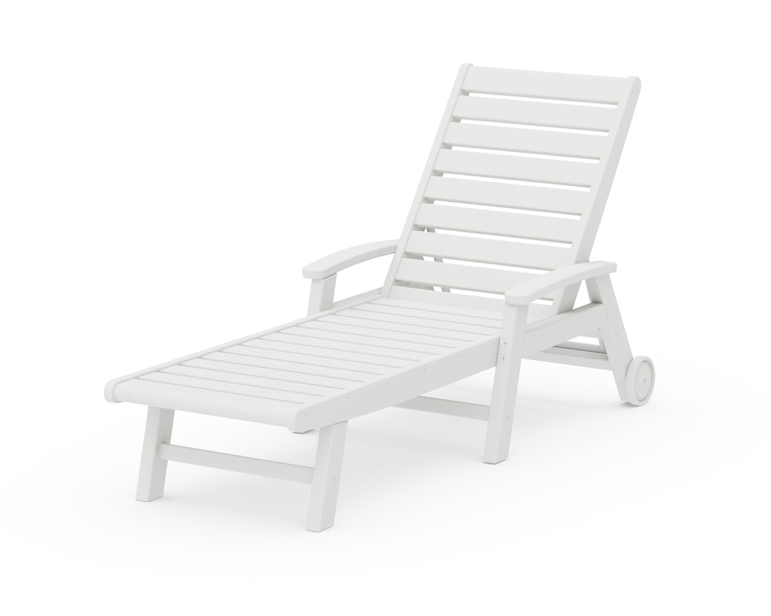 POLYWOOD Signature Chaise with Wheels in White
