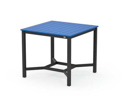 POLYWOOD Main Street 42 x 42 Counter Table in Black / Pacific Blue