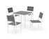 POLYWOOD Main Street 5-Piece Square Dining Set- Small in White / Slate Grey