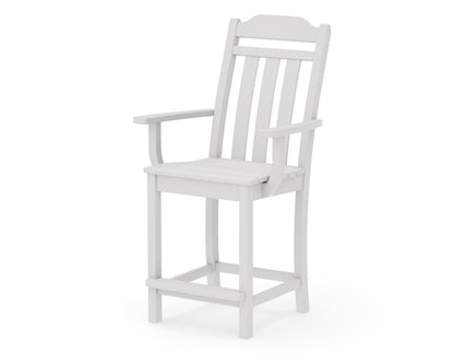 POLYWOOD Cottage Counter Arm Chair in Vintage White