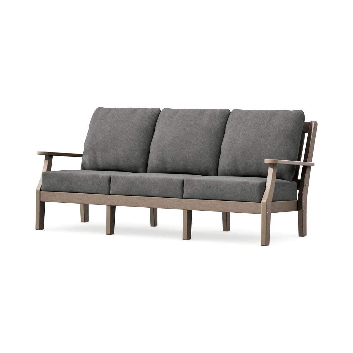 POLYWOOD Chinoiserie Deep Seating Sofa in Vintage Sahara / Ash Charcoal