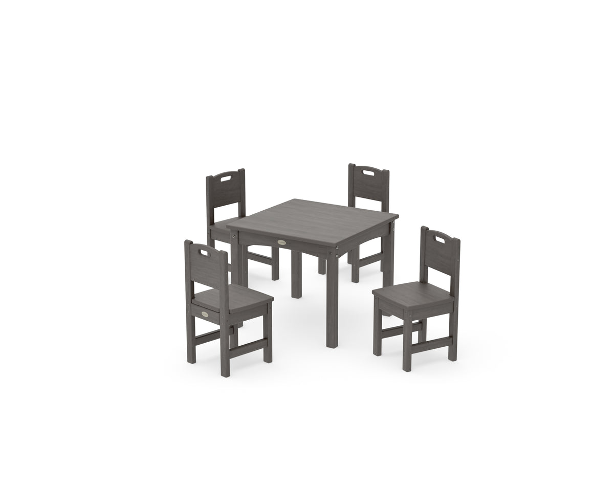 POLYWOOD Toddler 5-Piece Dining Set in Driftwood