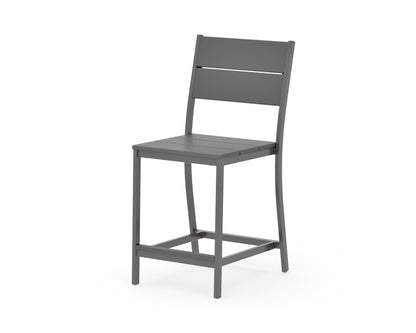 POLYWOOD Main Street Counter Side Chair in Charcoal / Slate Grey