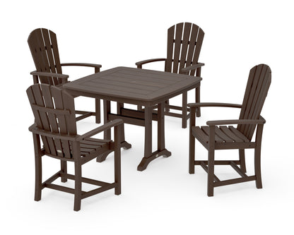 POLYWOOD Palm Coast 5-Piece Dining Set with Trestle Legs - 37" Table in Kona