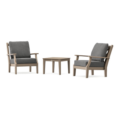 POLYWOOD Country Living Wovendale 3-Piece Deep Seating Set in Vintage Sahara