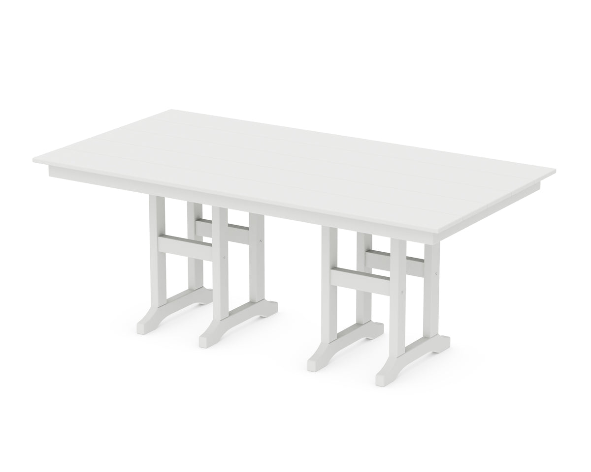 POLYWOOD Farmhouse 37" x 72" Dining Table in White