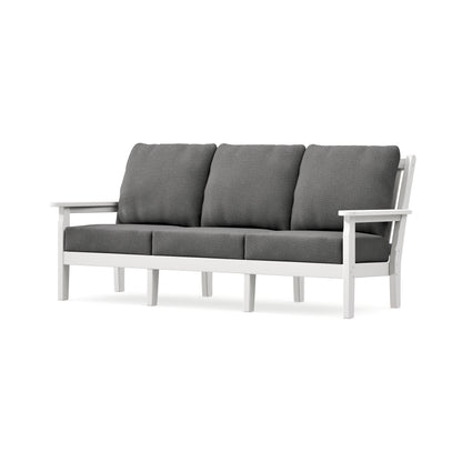 POLYWOOD Chippendale Deep Seating Sofa in Vintage White / Ash Charcoal