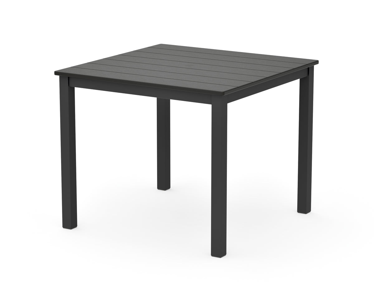 POLYWOOD Main Street 36" x 36" Dining Table in Black / Black