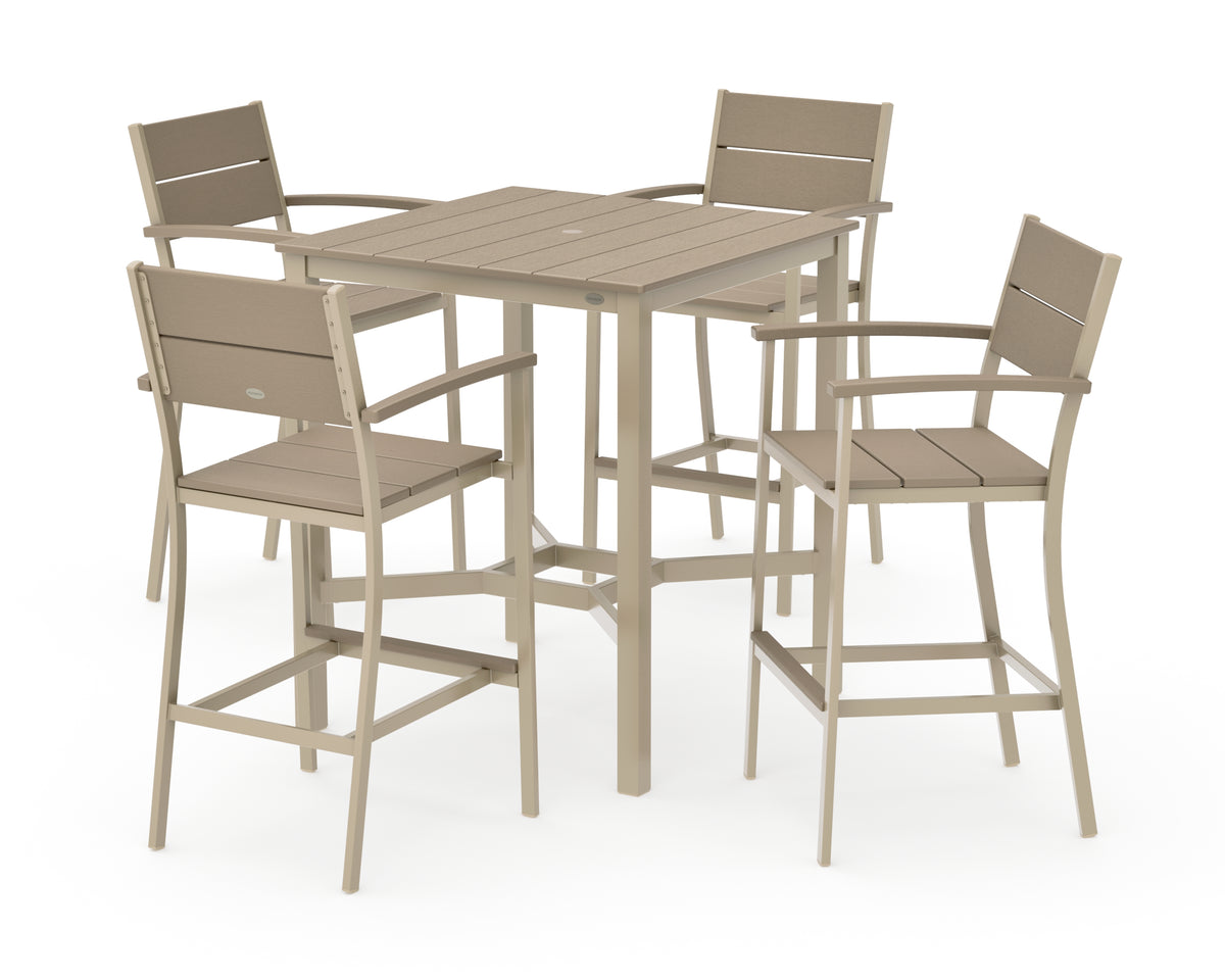 POLYWOOD Main Street 5-Piece Bar Set in Sand / Vintage Sahara
