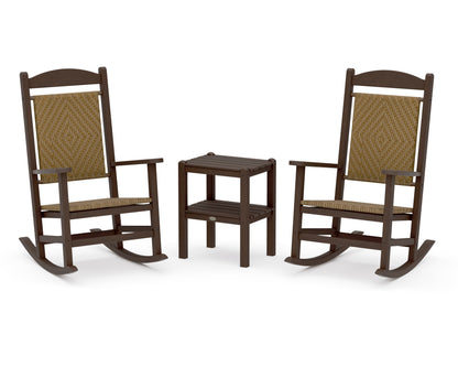 POLYWOOD Presidential Woven Rocker 3-Piece Set in Kona / Tigerwood