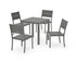 POLYWOOD Main Street 5-Piece Square Dining Set- Small in Charcoal / Slate Grey