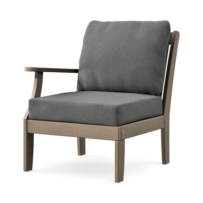 POLYWOOD Braxton Modular Left Arm Chair in Vintage Sahara / Ash Charcoal