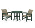 POLYWOOD Coastal Woven 3-Piece Farmhouse Dining Set in Green / Dune Grass