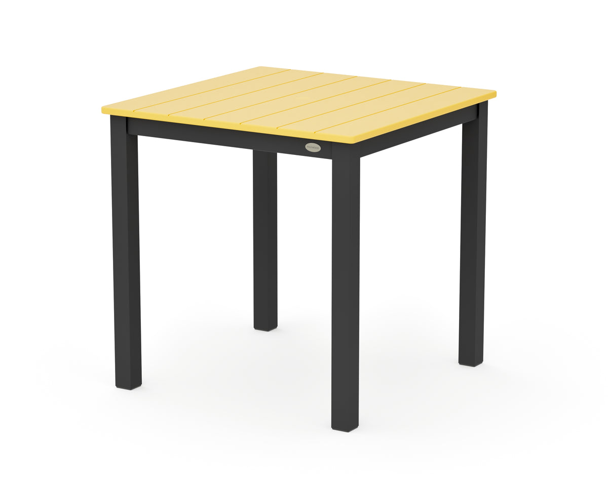 POLYWOOD Main Street 30 x 30 Dining Table in Black / Lemon