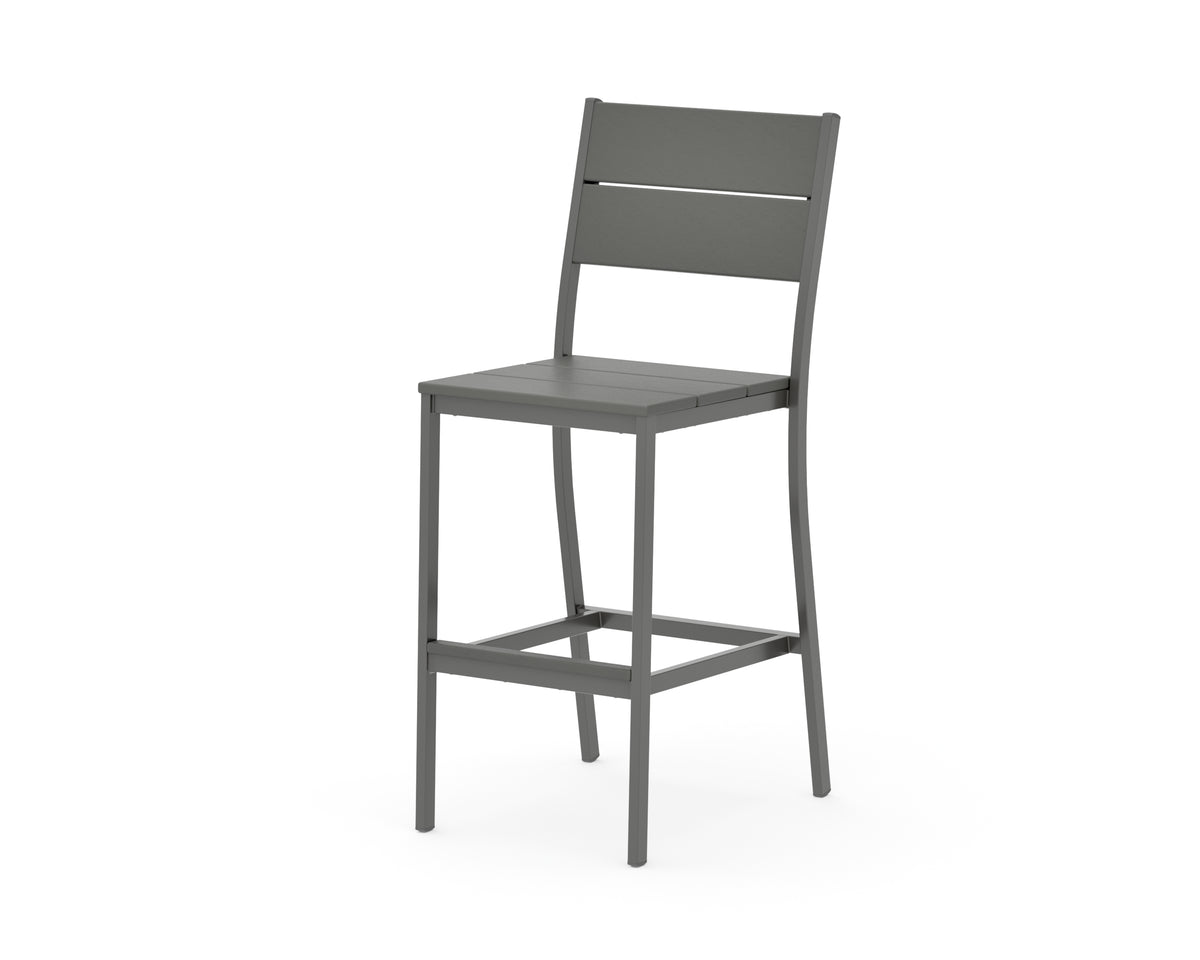 POLYWOOD Main Street Bar Side Chair in Charcoal / Slate Grey