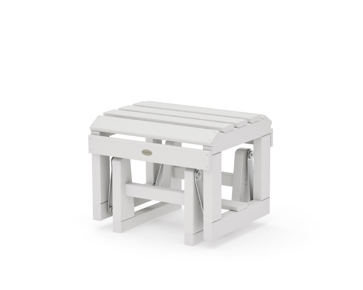 POLYWOOD Classic Adirondack Glider Ottoman in Vintage White