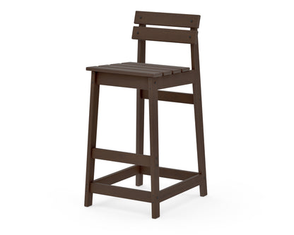 POLYWOOD Modern Studio Plaza Lowback Bar Chair in Kona