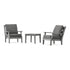 POLYWOOD Country Living Wovendale 3-Piece Deep Seating Set in Slate Grey