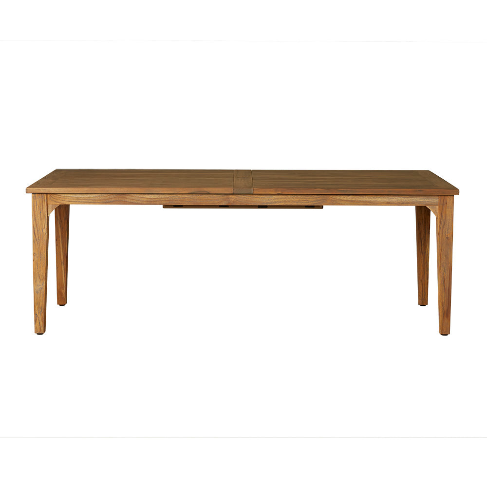 Lloyd Flanders Teak 86-110" Double Butterfly Leaf Umbrella Table, lifestyle photo 3