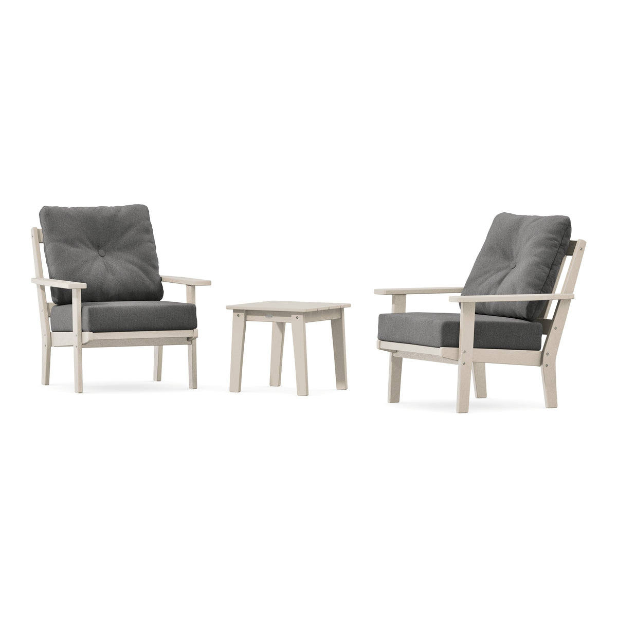 POLYWOOD Oxford 3-Piece Deep Seating Set in Sand
